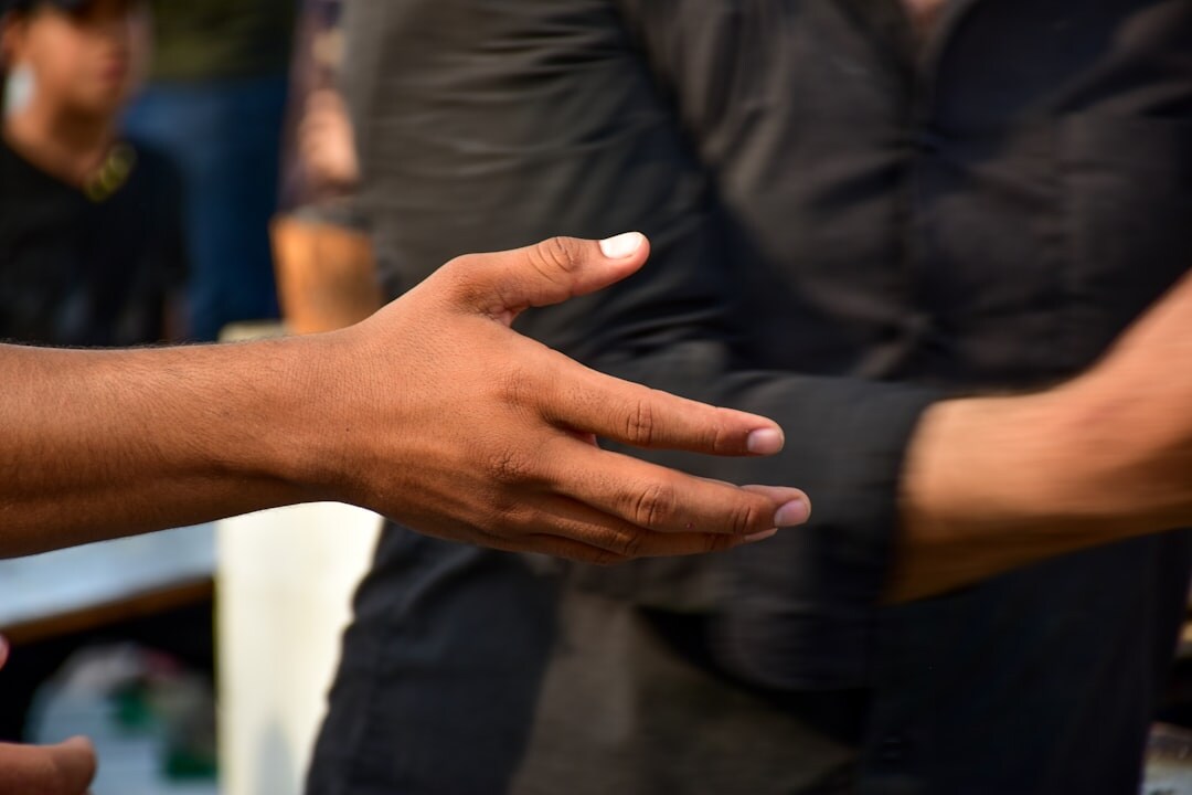 business handshake close up